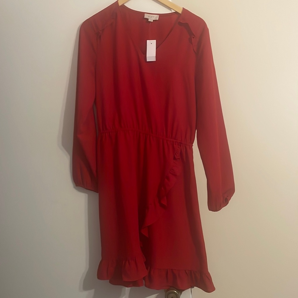 New with tags, loft, size medium, red holiday dress